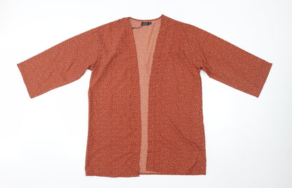 Boohoo Womens Orange V-Neck  Polyester Cardigan Jumper Size M
