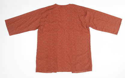 Boohoo Womens Orange V-Neck  Polyester Cardigan Jumper Size M