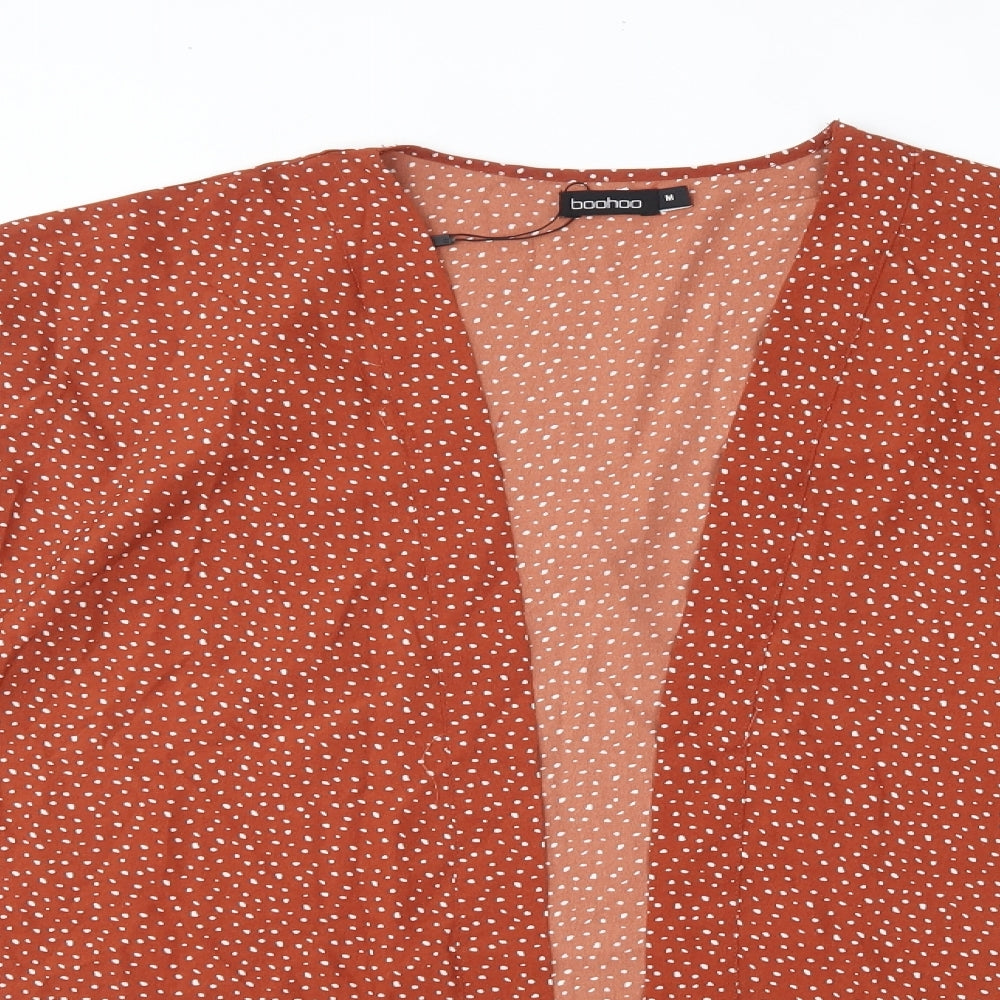 Boohoo Womens Orange V-Neck  Polyester Cardigan Jumper Size M