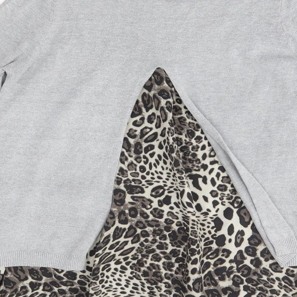 Finery Womens Grey Round Neck  Viscose Pullover Jumper Size S