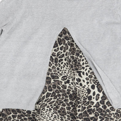 Finery Womens Grey Round Neck  Viscose Pullover Jumper Size S