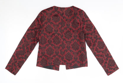 Back view of Kaktus women’s red floral jacket, size UK 10