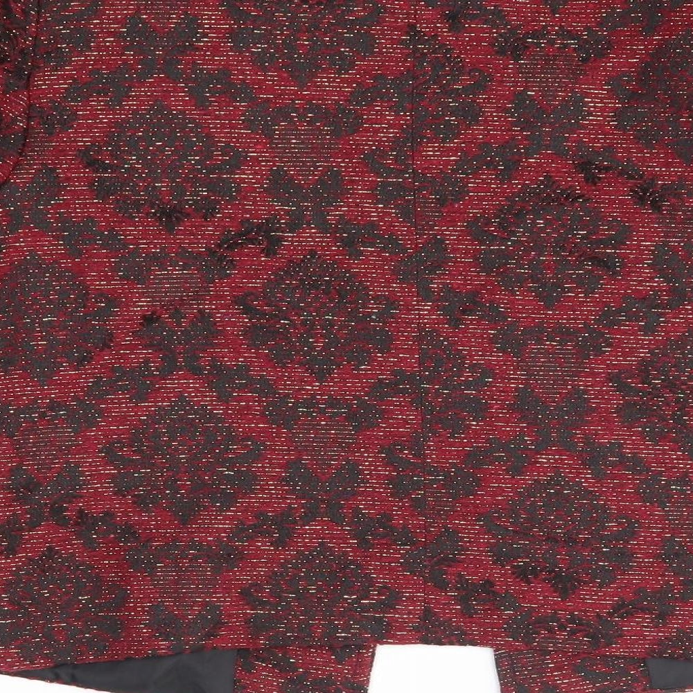 Brand and care label for Kaktus women’s red floral jacket, size UK 10