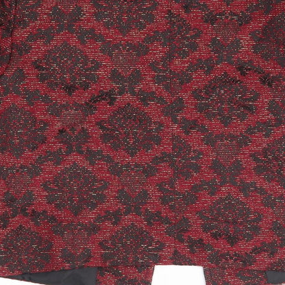 Brand and care label for Kaktus women’s red floral jacket, size UK 10