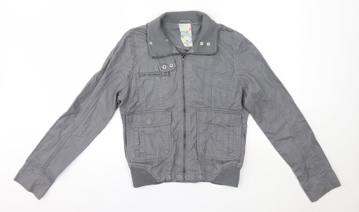 Front view of Fresh Sport women’s grey jacket, size UK 12