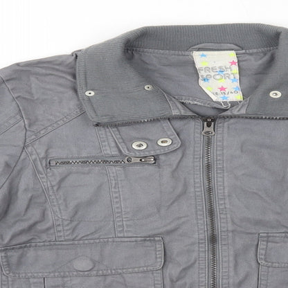 Close-up detail of Fresh Sport women’s grey jacket, size UK 12