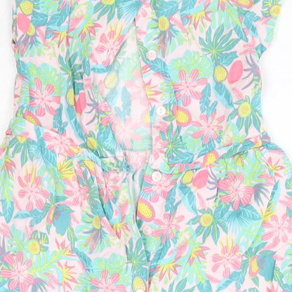 La Compagnie des Petits Baby Multicoloured Floral Viscose A-Line  Size 12 Months  Round Neck