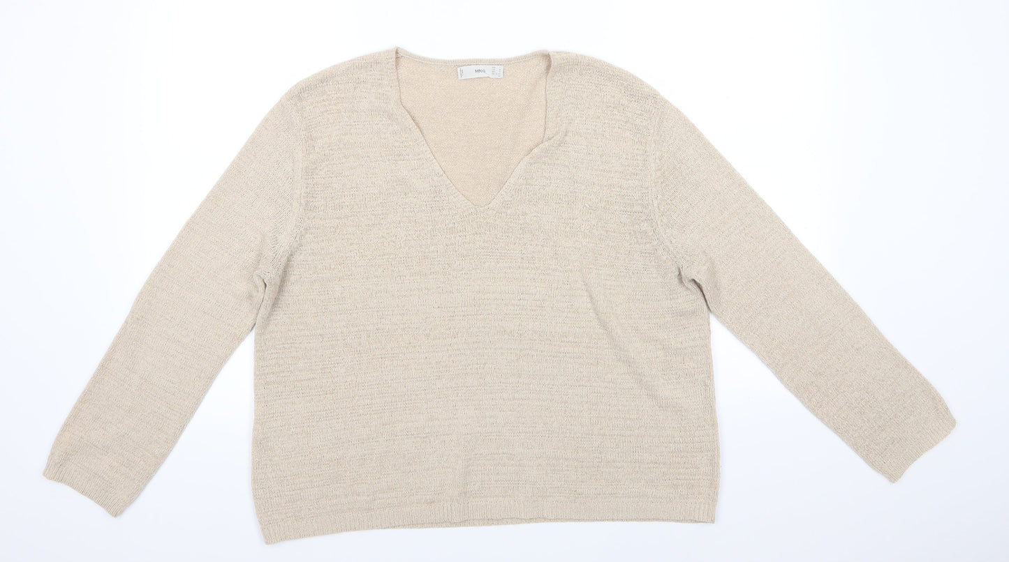 Womens UK Size L MNG Beige Pullover Jumper
