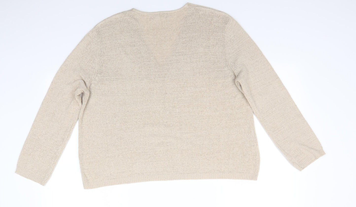 Womens UK Size L MNG Beige Pullover Jumper