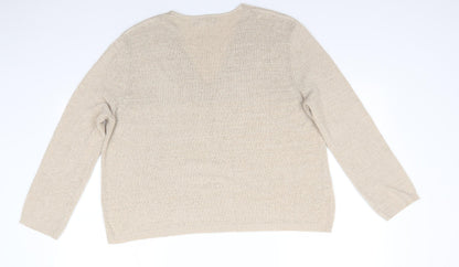 Womens UK Size L MNG Beige Pullover Jumper