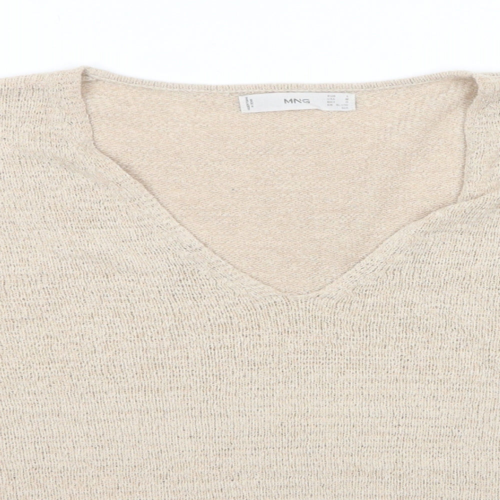 Womens UK Size L MNG Beige Pullover Jumper