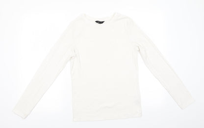 Womens UK Size 14 New Look Ivory Jersey T-Shirt