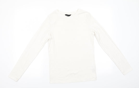 Womens UK Size 14 New Look Ivory Jersey T-Shirt