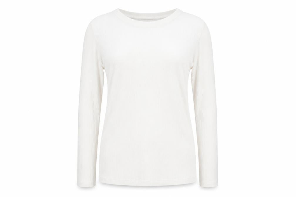 Womens UK Size 14 New Look Ivory Jersey T-Shirt