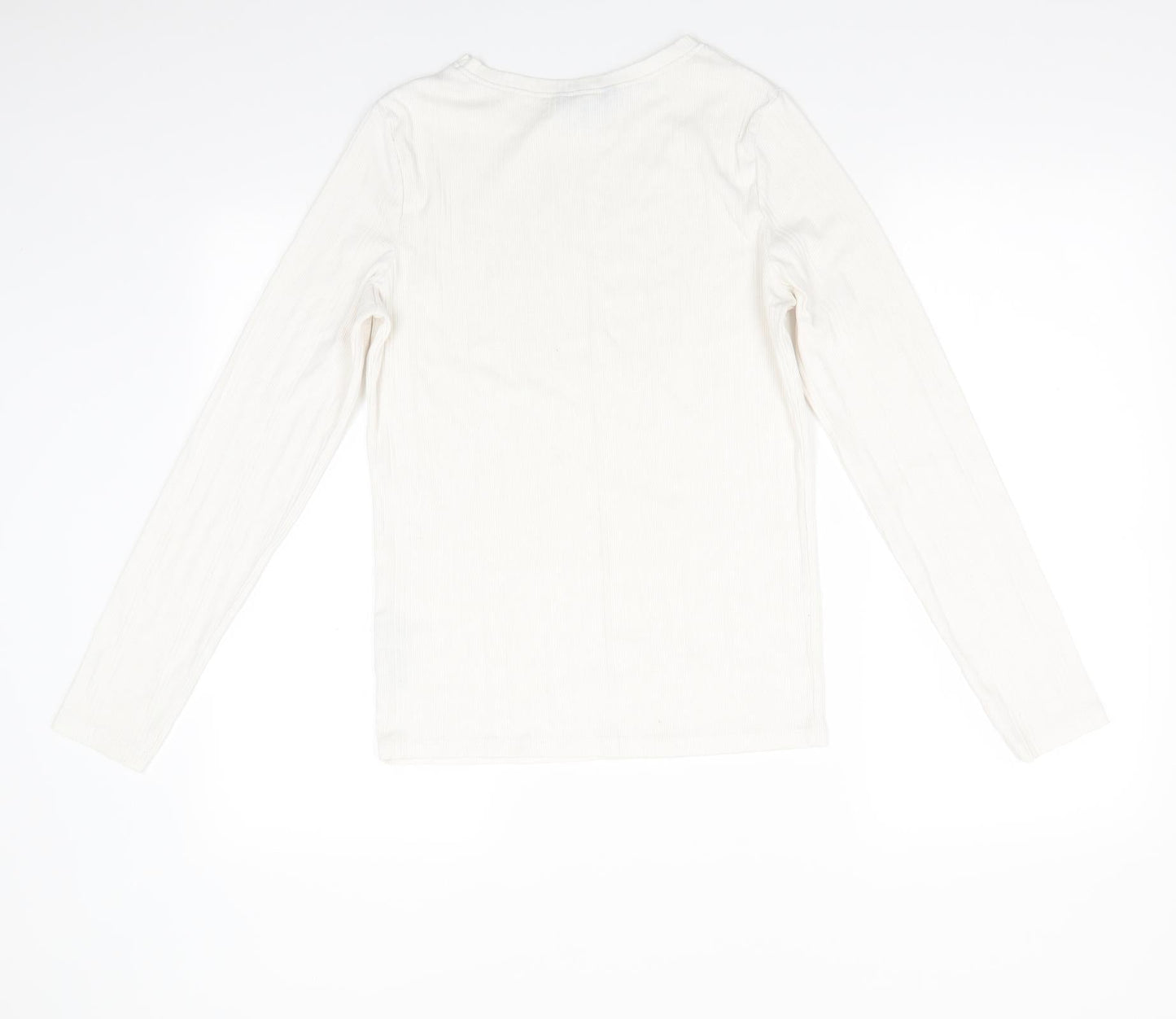Womens UK Size 14 New Look Ivory Jersey T-Shirt