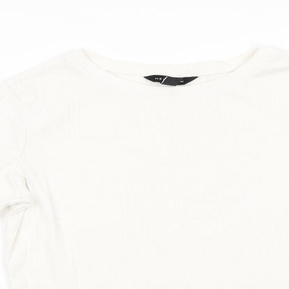 Womens UK Size 14 New Look Ivory Jersey T-Shirt