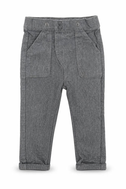 Nutmeg Boys Grey Herringbone Cotton Dungaree One-Piece Size 12-18 Months  Pullover