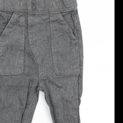 Nutmeg Boys Grey Herringbone Cotton Dungaree One-Piece Size 12-18 Months  Pullover