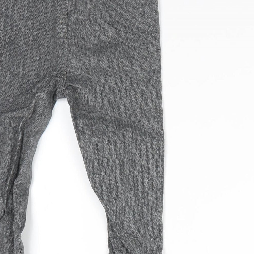 Nutmeg Boys Grey Herringbone Cotton Dungaree One-Piece Size 12-18 Months  Pullover