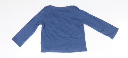 Disney Baby Baby Blue Animal Print Cotton Pullover Casual Size 12-18 Months Crew Neck  - Mickey Mouse Little Dude