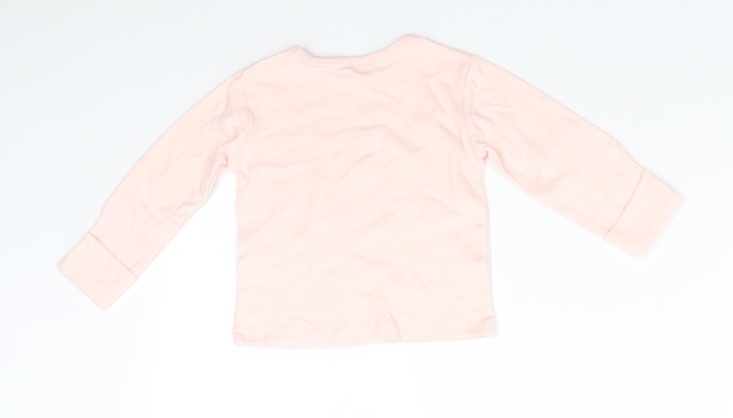 Disney by George Girls Pink Animal Print Cotton  Pyjama Top Size 3-6 Months  Pullover - Peach Minnie Mouse