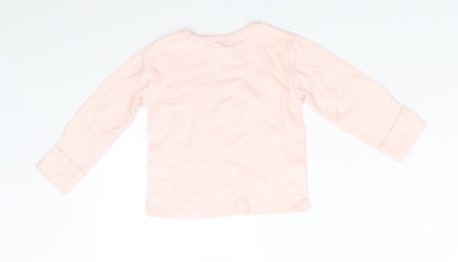 Disney by George Girls Pink Animal Print Cotton  Pyjama Top Size 3-6 Months  Pullover - Peach Minnie Mouse