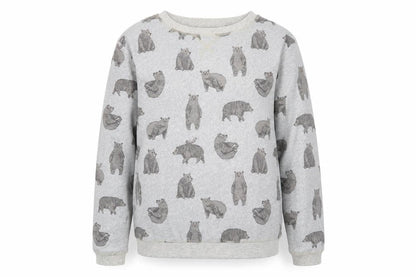 Front view of Next women’s grey animal print polyester top pyjama top, size XS