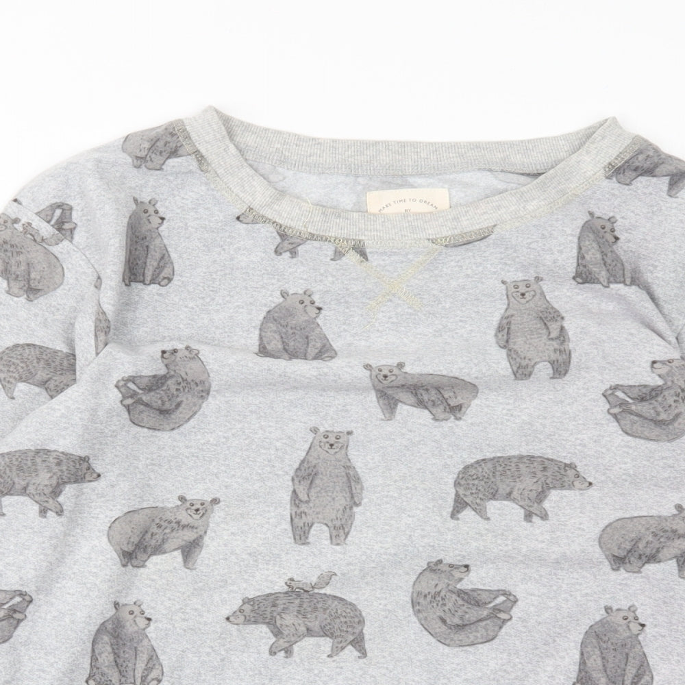 NEXT Womens Grey Animal Print Polyester Top Pyjama Top Size XS