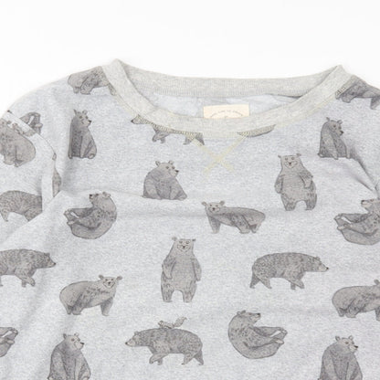 NEXT Womens Grey Animal Print Polyester Top Pyjama Top Size XS