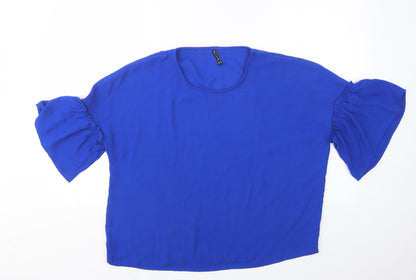 Womens UK Size XL Stradivarius Blue Basic Blouse