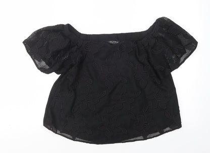 Womens UK Size 10 Miss Selfridge Black Basic Blouse