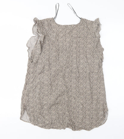 Papaya Womens Multicoloured Animal Print Viscose Basic Blouse Size 14 V-Neck