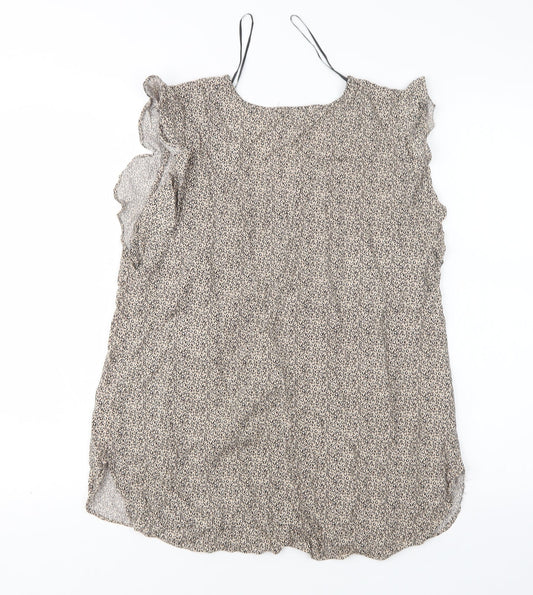 Papaya Womens Multicoloured Animal Print Viscose Basic Blouse Size 14 V-Neck