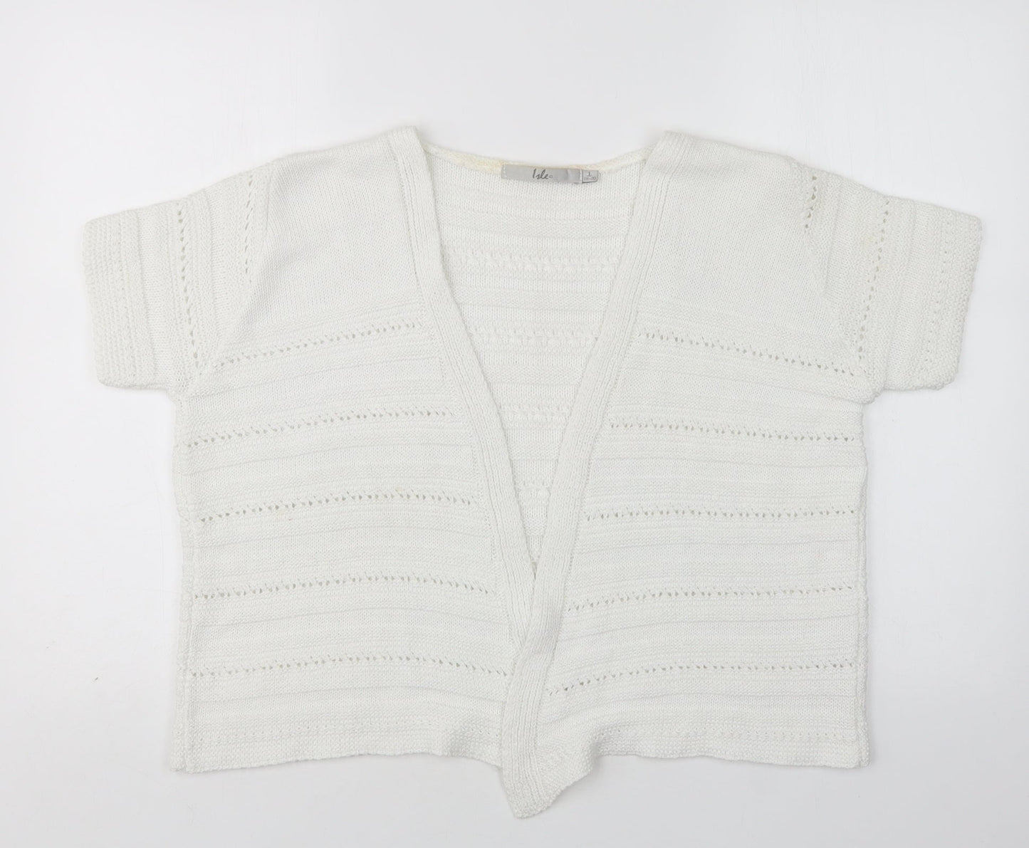 Womens UK Size L EWM White Cardigan Jumper