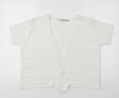 Womens UK Size L EWM White Cardigan Jumper