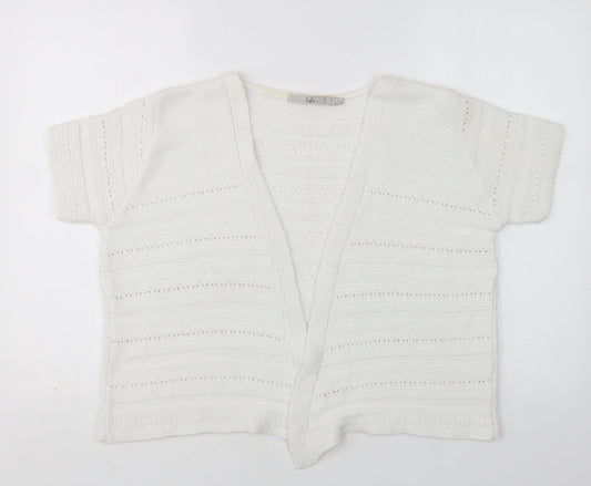 Womens UK Size L EWM White Cardigan Jumper