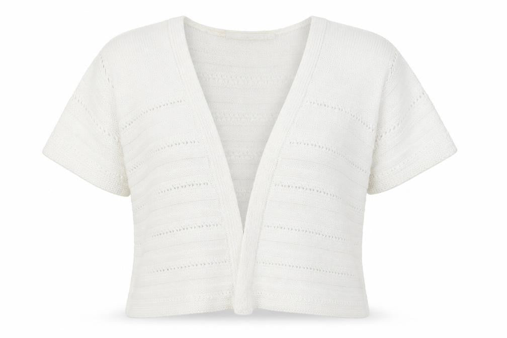 Womens UK Size L EWM White Cardigan Jumper
