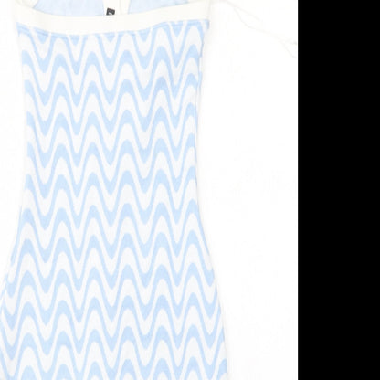 H&M Womens Multicoloured Striped Polyester Mini  Size XS  Halter