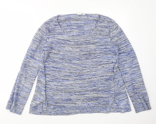 Gap Womens Multicoloured Round Neck Striped Cotton Pullover Jumper Size M