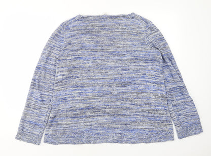 Gap Womens Multicoloured Round Neck Striped Cotton Pullover Jumper Size M