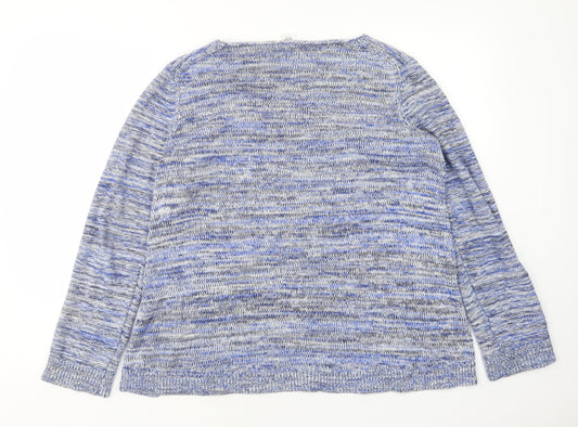 Gap Womens Multicoloured Round Neck Striped Cotton Pullover Jumper Size M