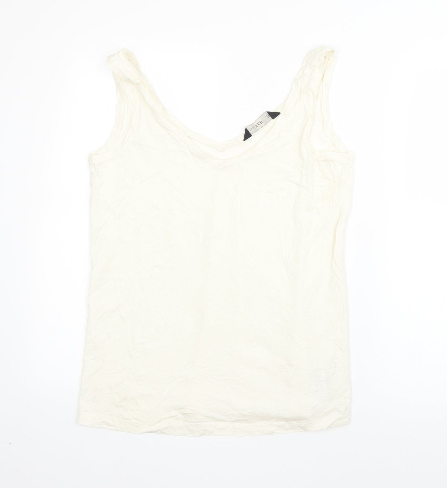 F&F Womens Beige  Cotton Basic Tank Size 10 V-Neck