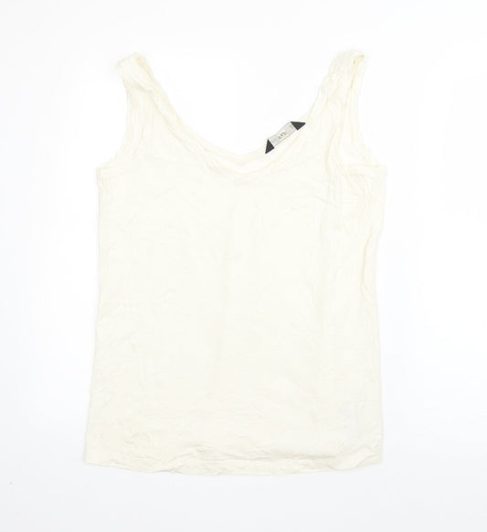 F&F Womens Beige  Cotton Basic Tank Size 10 V-Neck
