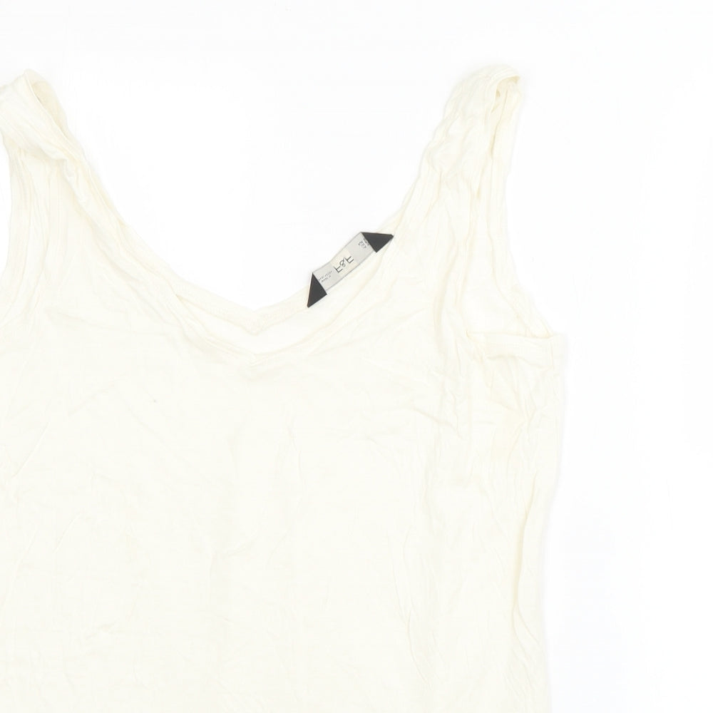 F&F Womens Beige  Cotton Basic Tank Size 10 V-Neck