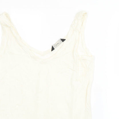 F&F Womens Beige  Cotton Basic Tank Size 10 V-Neck