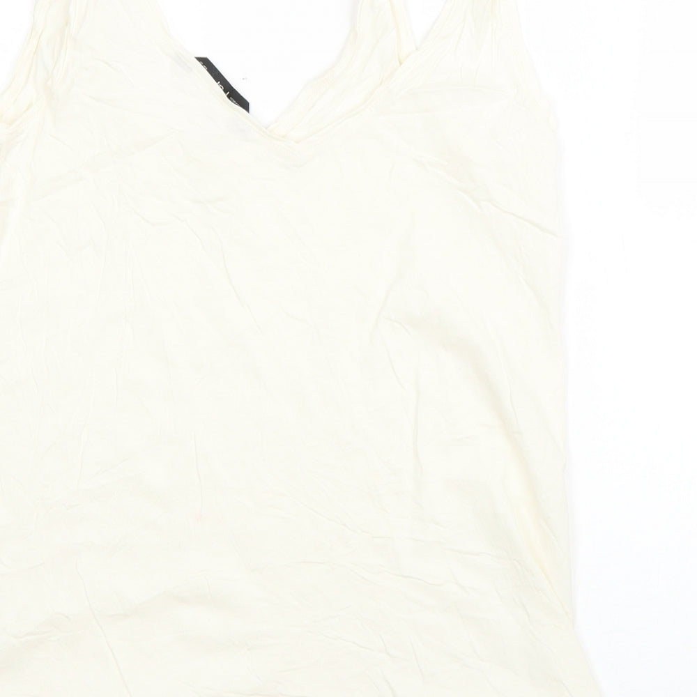 F&F Womens Beige  Cotton Basic Tank Size 10 V-Neck