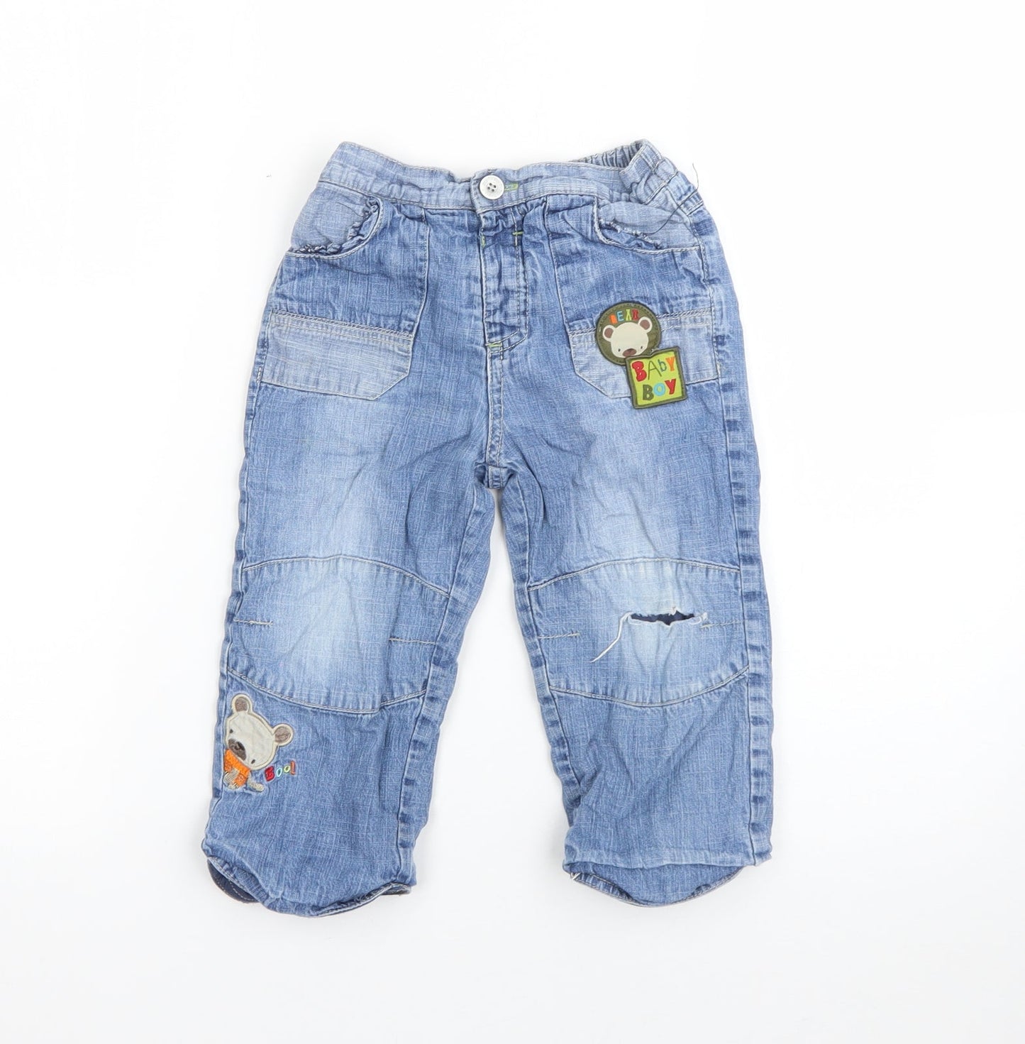 TU Baby Blue  Cotton  Jeans Size 18-24 Months   - baby bear