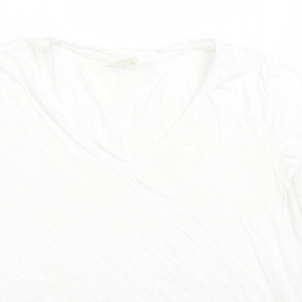 Womens UK Size M H&M White Basic T-Shirt
