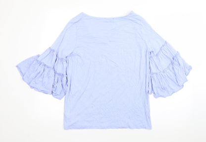 F&F Womens Purple  Viscose Basic Blouse Size 8 Round Neck