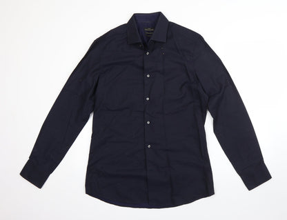 NEXT Mens Blue  Cotton  Dress Shirt Size 39 Collared Button